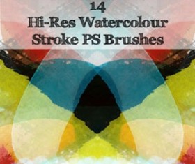 14 HiRes Watercolour Photoshop Brushes