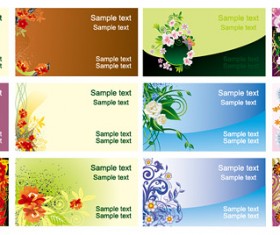 Flowers style card template 01 Vector graphic