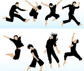 People jumping vector