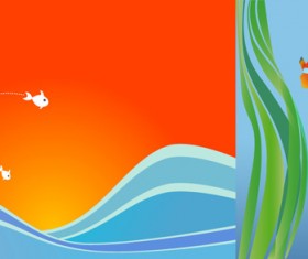 Fish illustration background design vector