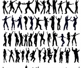 People dance silhouette vector art 01