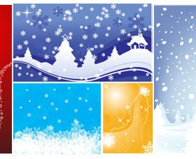 Snow durian background vector set