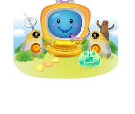 lovely cartoon scene set 01 vector