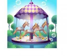 lovely cartoon scene set 04 vector