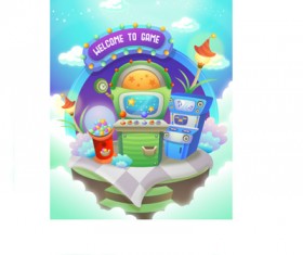 lovely cartoon scene set 07 vector