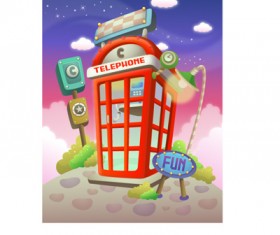 lovely cartoon scene set 09 vector