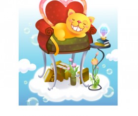 lovely cartoon scene set 10 vector