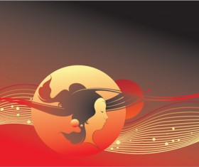 ancient woman head vector