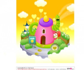 lovely cartoon scene set 13 vector