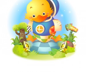 lovely cartoon scene set 14 vector