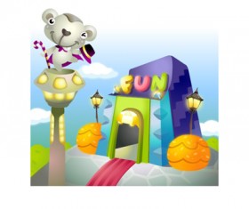 lovely cartoon scene set 21 vector