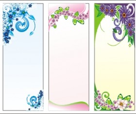 Floral display background set vector