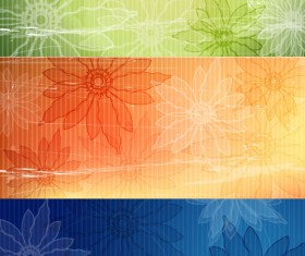 Retro style flower background vector material