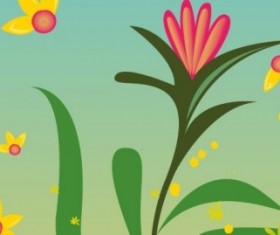 Cute cartoon floral vector