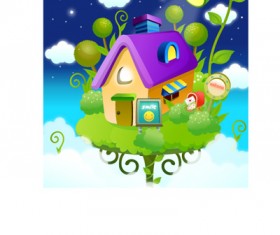 lovely cartoon scene set 27 vector