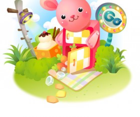 lovely cartoon scene set 28 vector