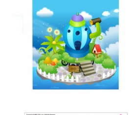 lovely cartoon scene set 26 vector