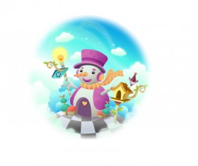 lovely cartoon scene set 31 vector