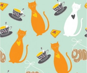 cartoon cat background 04 vector