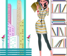 Stylish office people set 49 vector