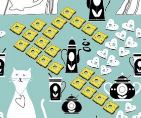 cartoon cat background 01 vector