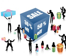 Discount sales and figures vector