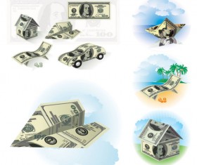 dollar is folded into a goods vector Graphic