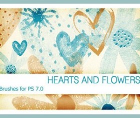 Hearts and Flowers Photoshop Brushes