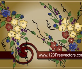 Hand-painted floral background vector