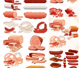 Meat sausage Vector