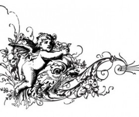 floral angel design vector