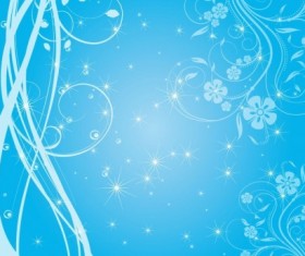 Free Swirly Blue Stars Design Vector Background