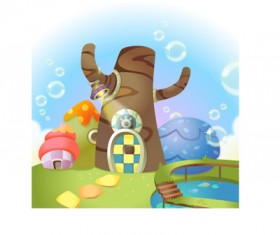 lovely cartoon scene set 34 vector