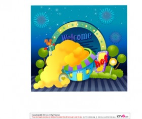 lovely cartoon scene set 35 vector