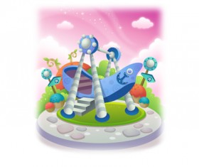 lovely cartoon scene set 36 vector