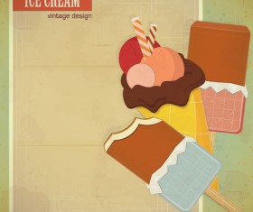 Retro cartoon ice cream 02 Vector