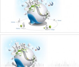 Creative ball on the city vector