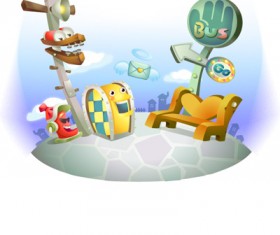 lovely cartoon scene set 37 vector