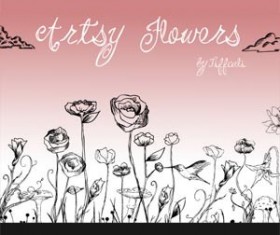 Artsy Flowers Photoshop Brushes