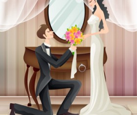 Sweet wedding set 80 vector