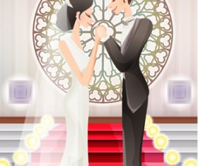 Sweet wedding set 82 vector