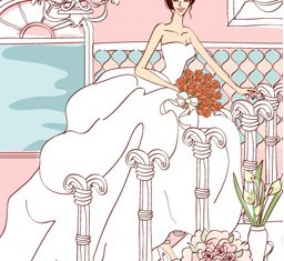 Sweet wedding set 83 vector