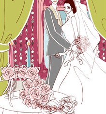 Sweet wedding set 84 vector