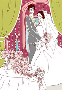 Sweet wedding set 84 vector