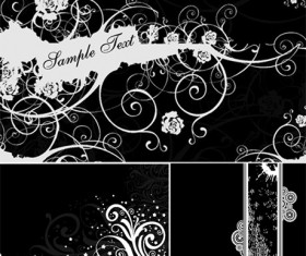 Black background flower decoration Vector Graphic