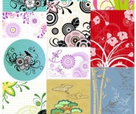 Decorative pattern flower modern background vector material
