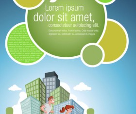 Cartoon characters and label 2 art vector