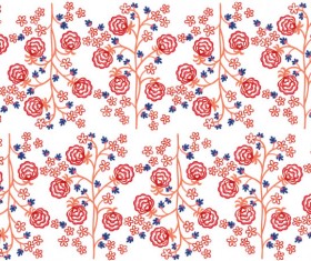 Hand-drawn lines flower tree vector set