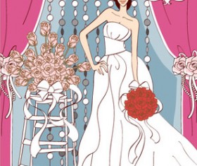 Sweet wedding set 97 vector