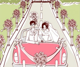 Sweet wedding set 101 vector